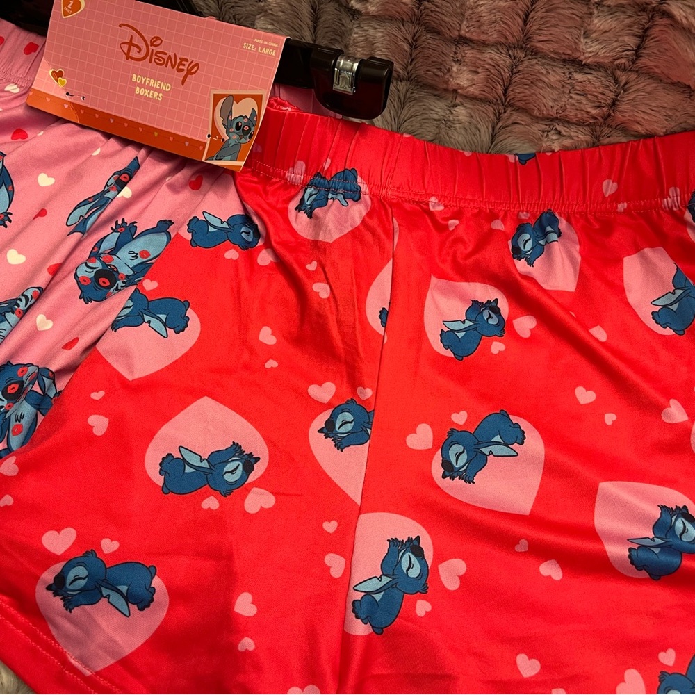 Disney Stitch Boyfriend Boxers 2-Piece Set Women Large - Picture 5 of 13